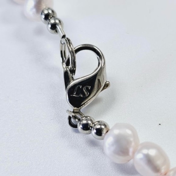 Lee Sands Silver Tone Pink Rose Quartz Heart Necklace 22" - Picture 5 of 5